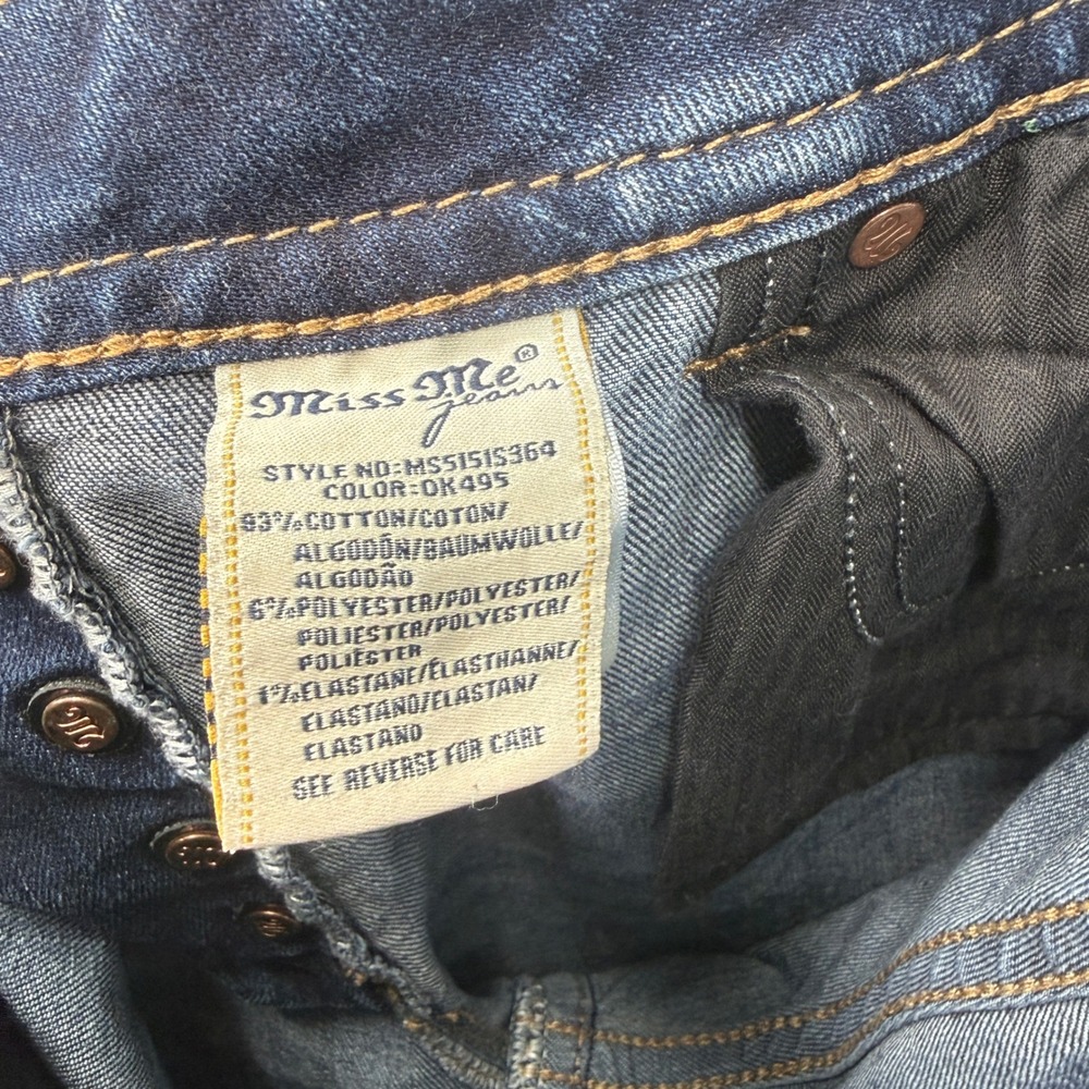 Miss Me Skinny Jeans Womens 32 Dark Wash Distressed Button Fly MS5151S364 - Picture 5 of 6